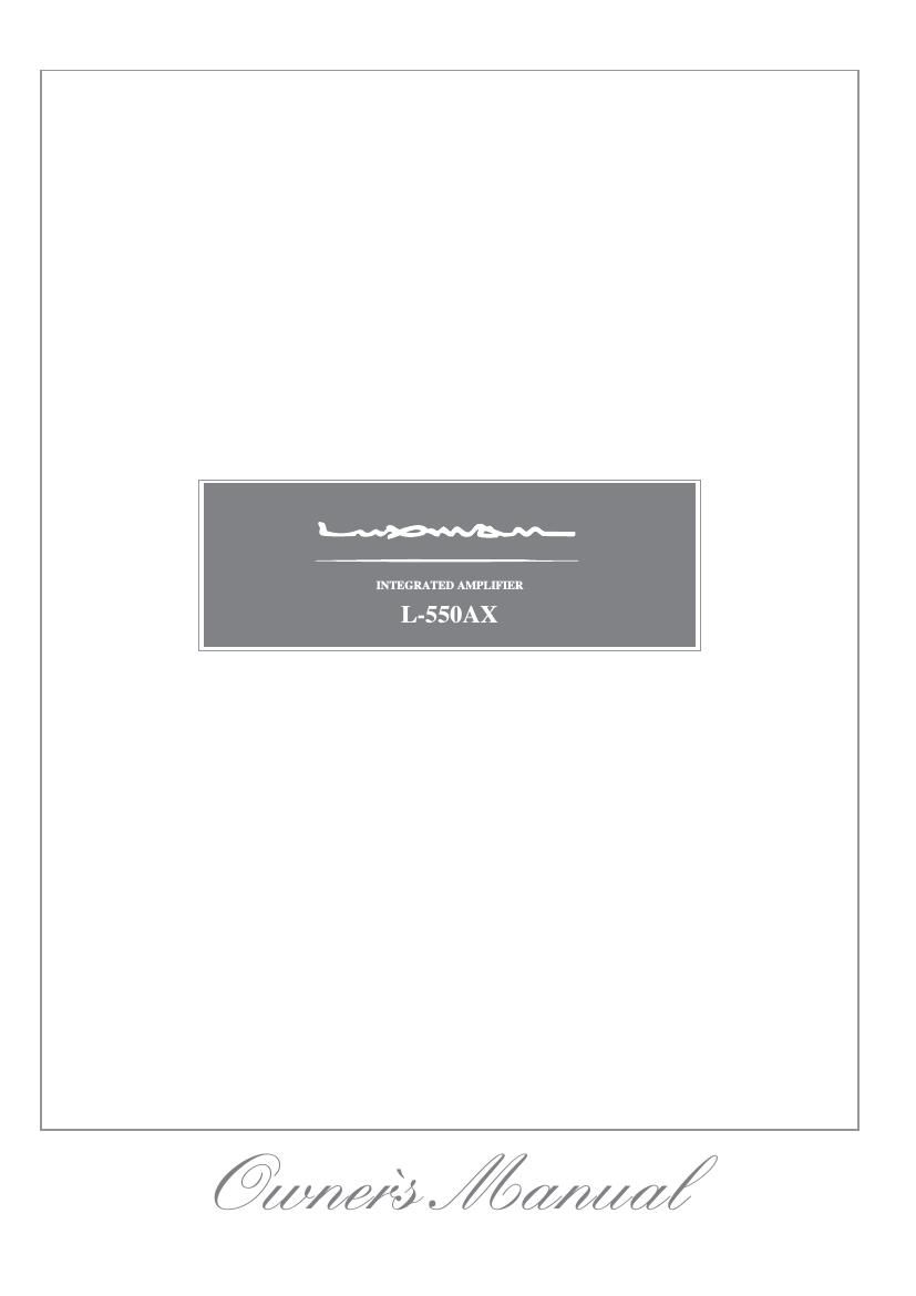 Luxman L 550 AX Owners Manual